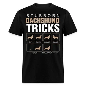 Dogs Stubborn Dachshund Tricks Men's T-Shirt - Picture 1 of 10