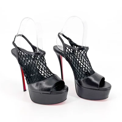 Christian Louboutin Plougesta Alta Negro Red Plataforma Bomba Tacón Talla 38 EE. UU. 8 Foto 1 de 4