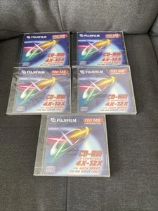 FUJIFILM CD-RW 700MB 4X -12X 5 New and Sealed - Picture 1 of 1
