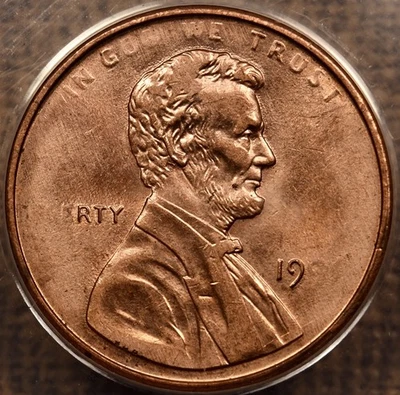 1996 Lincoln Cent, ANACS MS63 RD, struck thorugh grease DavidKahnRareCoins - Image 1 of 4