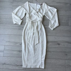 Wahnsinns Pailletten Cocktail Kleid BOOHOO OCCASION weiß Gr.38 Neu mit Etikett - Bild 1 von 9
