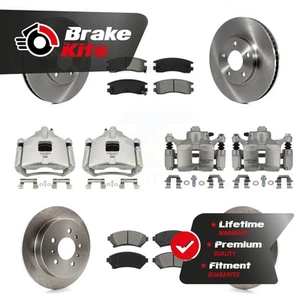 Front Rear Disc Brake Caliper Rotors And Semi-Metallic Pads Kit For - Picture 1 of 1