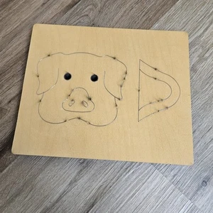 Ellison Educa Jumbo Paper Bag Puppet Pig Wooden Die Cut Size 11 3/4"x 9 3/4"x 1" - Picture 1 of 8
