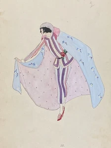 Pochoir Umberto Brunelleschi ? Pick Mangiagalli Carillon Magico mode carnaval - Picture 1 of 4