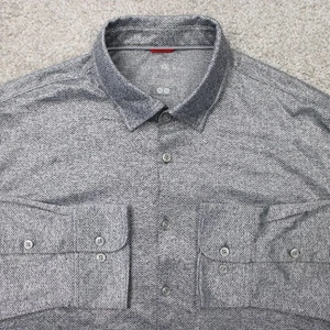 Stone Rose Shirt Mens XL Heather Black Tech Dress Wear Polyester L/S Button - Picture 1 of 14
