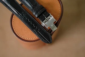 Cinturino Longines nero fatto a mano fascia Longines taglia 21 (può cambiare misura lunghezza) - Foto 1 di 5
