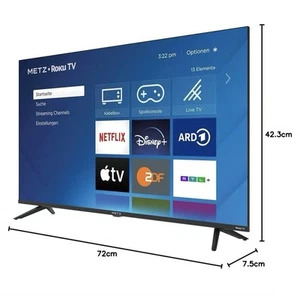METZ Blue Roku TV, HD Smart TV, 32 Zoll, 80 cm, Fernseher, WLAN, LAN, HDMI, USB - Bild 1 von 10