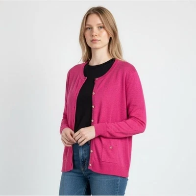 Кардиган Tommy Hilfiger на пуговицах с круглым вырезом легкий розовый женский XL GUC - Изображение 1 из 4