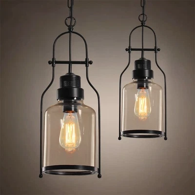 Inejar Industrial 1-Light Rust Metal Glass Lantern Pendant Light - Image 1 of 4