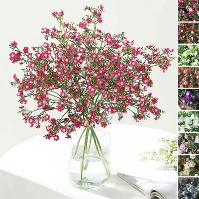 Centros de mesa de boda flores artificiales de seda con tallos de aliento para bebé de 27 pulgadas 4 piezas Foto 1 de 2