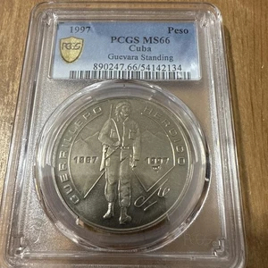 RAR! 1997 Che Guevara Standing Commemorative 1 Peso Coin PCGS MS66 - Bild 1 von 9