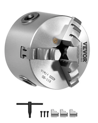 VEVOR 3 Inch 3-Jaw Self-Centering Lathe Chuck for Drilling Milling Machine 3D - Image 1 of 4
