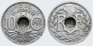 Coin France - 1936 - 10 centimes Lindauer Cupronickel (A615) - Picture 1 of 3