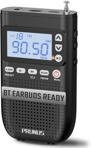 PRUNUS J-618 Portable Radio AM FM, Support Bluetooth Headphones Connection, Smal - Picture 1 of 6