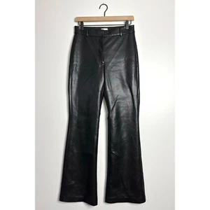 WILFRED Aritzia Cabaret Pants Vegan Leather High Rise Flared Black size 6 - Picture 1 of 6