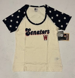 Washington Nationals New Era Women's Heritage Senators Raglan T-Shirt Small - Picture 1 of 8
