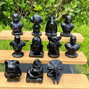 2,5 Zoll + natürlicher Obsidian Quarz Schädel geschnitzte Kristalle Reiki Wohndeko 11 Stck. - Bild 1 von 8