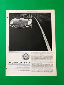 1965 JAGUAR XK-E XK E ORIGINAL VINTAGE PRINT AD ADVERTISEMENT PRINTED ROAD TEST - Picture 1 of 3