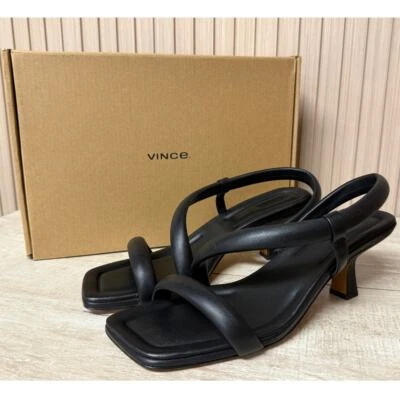 Sandalias Vince Coline de cuero negras para mujer talla 9,5 Foto 1 de 4