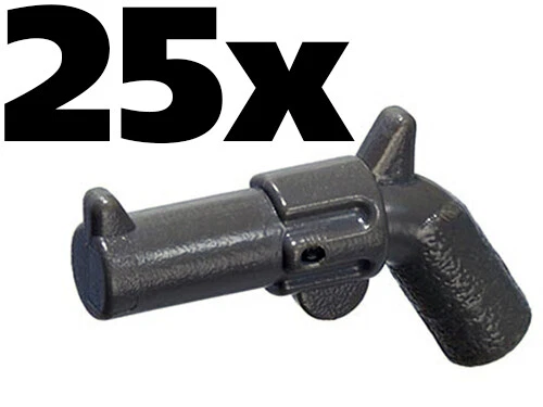 NUEVO LEGO - Arma - Pistola - Pistola revólver Gris Azulado Oscuro x 25 - Gris Western Foto 1 de 1