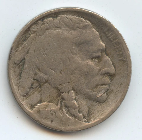 Error 1913 Type 2 Buff. Nickel (#10104) Planchet defect below lips Cover