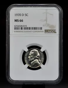 1970-D NGC MS66 Jefferson Nickel [061DUD] - Picture 1 of 5
