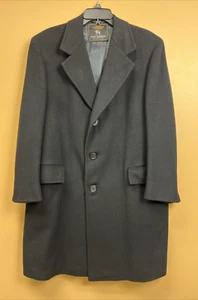 Hart Schaffner Marx Silver Trumpeter 100% Cashmere 3 Button Top Coat - Picture 1 of 11