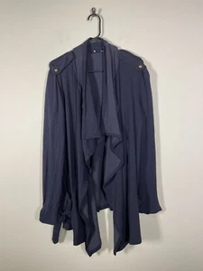 krista Damen (Revolve) Schwarz Wasserfall Offen Strickjacke L Knopf Schulter Freizeit - Bild 1 von 6