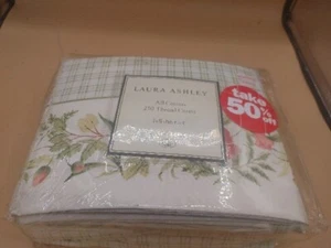 Vintage 2001 Laura Ashley May Garden Full Flat Sheet Set - Picture 1 of 2