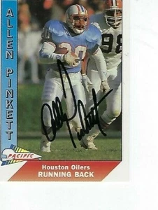 ALLEN PINKETT FIRMADO 1991 PACIFIC #183 - HOUSTON OILERS - Imagen 1 de 1