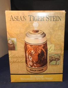 Budweiser Asian Tiger Lidded Stein Endangered Species Series w Box - Picture 1 of 13