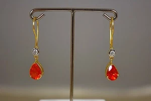 Feueropal Diamant Ohrhänger 1,91ct.+TW-VSI1-0,14ct. Schmuck Edelstein Heilstein - Bild 1 von 3