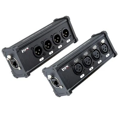 LyxPro 4 Channel XLR Splitter Box, Cable Breakout Male & Female to RJ45 Ethercon - Image 1 of 4