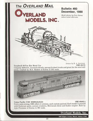 catalogo rivista OVERLAND MODELS MAIL Bulletin 80 1988               E   aa - Image 1 of 2