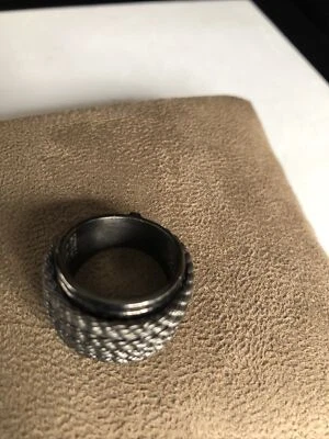 Anillo de cuerda de 4 filas de plata de ley oxidada Judith Ripka. Talla 8 Foto 1 de 4