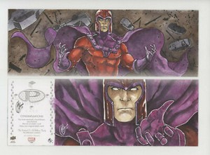 2017 Marvel Premier Quad Panel Sketch Card Cuhna Magneto