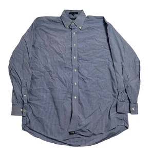 Vintage 90s Tommy Hilfiger Shirt Mens 16 Blue Check Long Sleeve Button Down - Picture 1 of 10