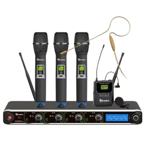 AVTronics 3 Handhelds, 1 Lapel Mic Plus Pro Earworn Mic and Rack Mount Ears - Picture 1 of 1