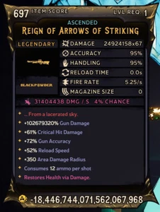 REIGN OF ARROWS NIVEL 1 MODDED 🙂 Tiny Tina's Wonderlands (PS | XBOX | PC) - Imagen 1 de 1