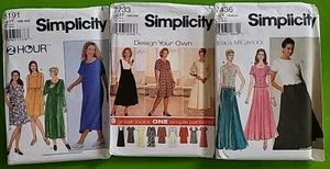 Simplicity Sewing Pattern Dresses Skirt Top Lot of Three - Picture 1 of 7