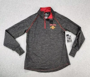 Iowa State Cyclones 1/4 Zip Pullover Women Size MEDIUM Colosseum Jacket Gray - Picture 1 of 12