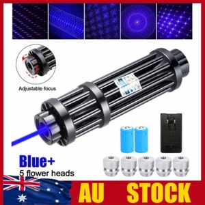 NEW Blue Burning Laser Pointer Visible Beam Dot Light& Battery& Charger - Picture 1 of 12