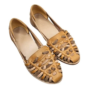 Nisolo Tradicional Huaraches Almendra Mujer Talla 8 Tejido Cuero Usado en Excelente Condición - Imagen 1 de 9