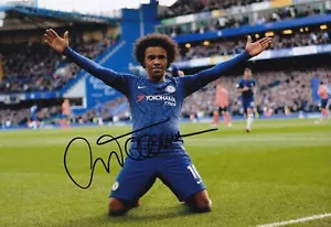 Fußball - Willian - handsigniertes A4 Foto - Chelsea - COA - Bild 1 von 1