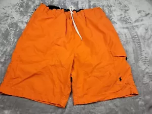 Polo Ralph Lauren Orange Cargo Pocket Nylon Mesh Lined Swim Trunks Large - Picture 1 of 6