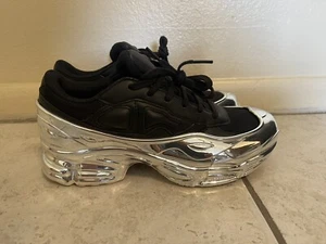 Size 8.5 - adidas Ozweego x Raf Simons Mirrored Black 2019 DO NOT HAVE SIZE TAG - Picture 1 of 9