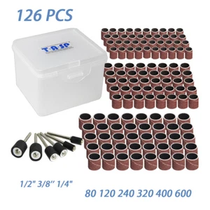 Set levigatrice a tamburo 126 pezzi 1/2" 3/8" 1/4" per Dremel - Foto 1 di 17