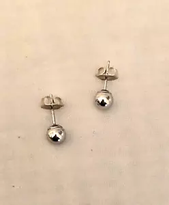 10 KT WEISSGOLD KUGEL OHRSTECKER MIT REIBPFOSTEN - Bild 1 von 4