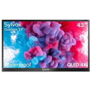 Sylvox 43'' QLED Smart Outdoor TV WEB OS IP55 weatherproof APP 4K For Full Sun - Picture 1 of 12