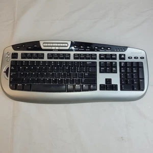 Microsoft Digital Media Pro USB Keyboard KC-0405 Model: 1031 Silver/Black Tested - Picture 1 of 11